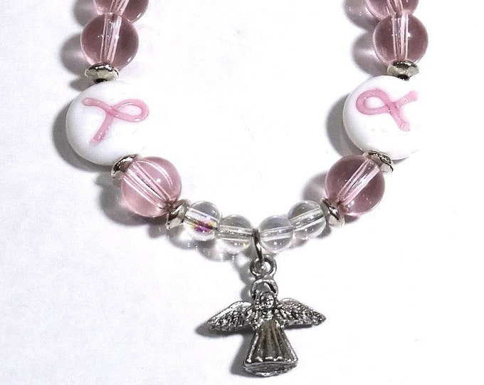 Angel Breast Cancer Awareness Bracelet