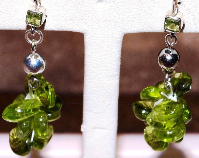 Peridot Drops and Sterling Silver Earrings