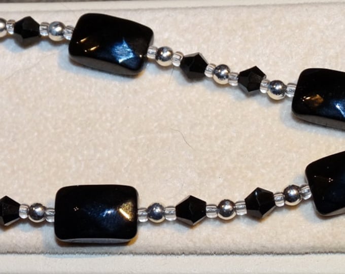 Classic Black and Sterling Silver Bracelet