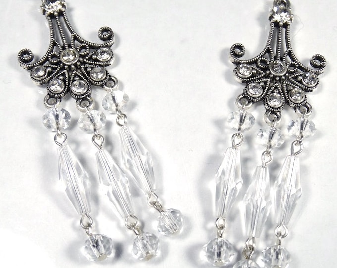 Clear Swarovski Crystal Chandelier Earrings