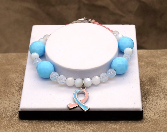 Loss Awareness - Pink and Light Blue Ribbon