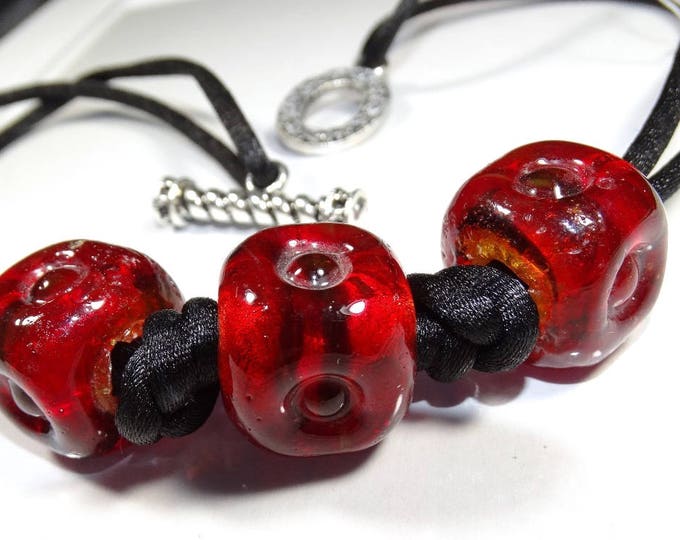 Cubes of Red Necklace