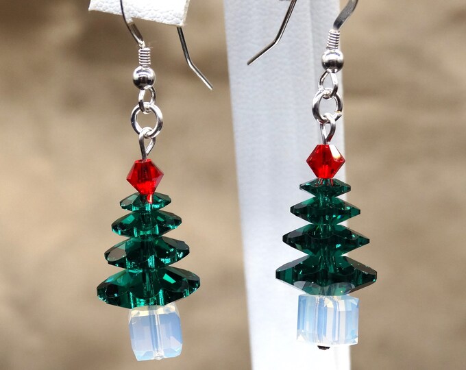 Traditional Swarovski Crystal Sterling Silver Christmas Trees