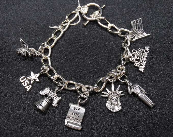 USA Patriotic Pride Charm Bracelet