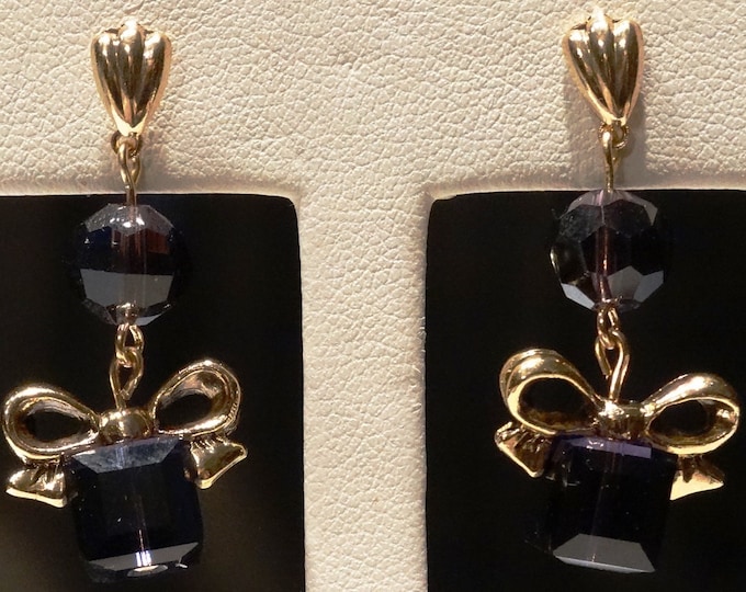 Purple Velvet Present Swarovski Crystal Post Earrings