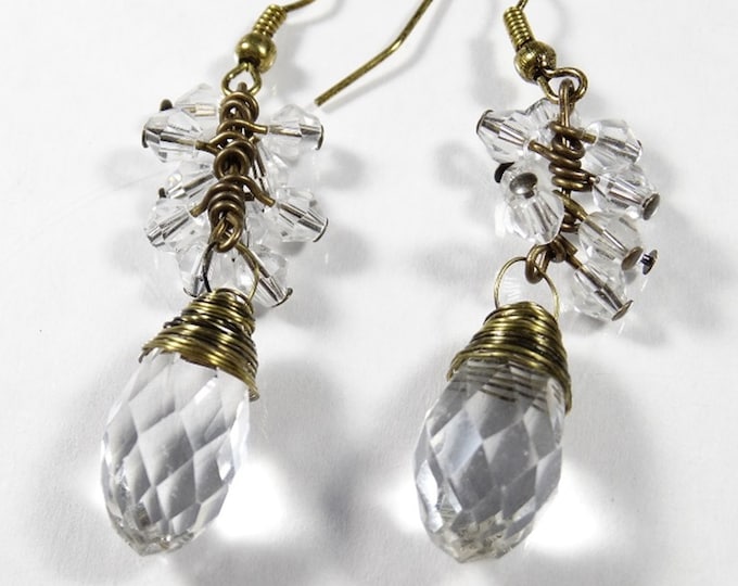 Wire Wrapped Crystal Earrings
