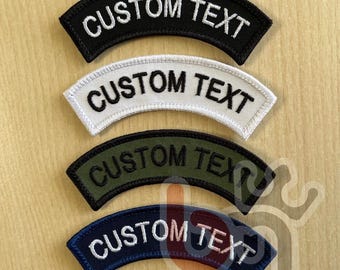 Individuell bestickter Militärbogen-Aufnäher – 100 mm großer Aufnäher mit individuellem Text – Klettverschluss oder zum Aufbügeln – Taktischer Aufnäher für Jacke oder Tasche