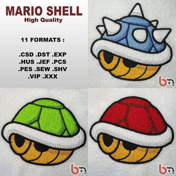 Mariokart Shell - High Quality Embroidery patterns