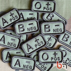 Military & Airsofters Blood Type Patch (Sold individually)
