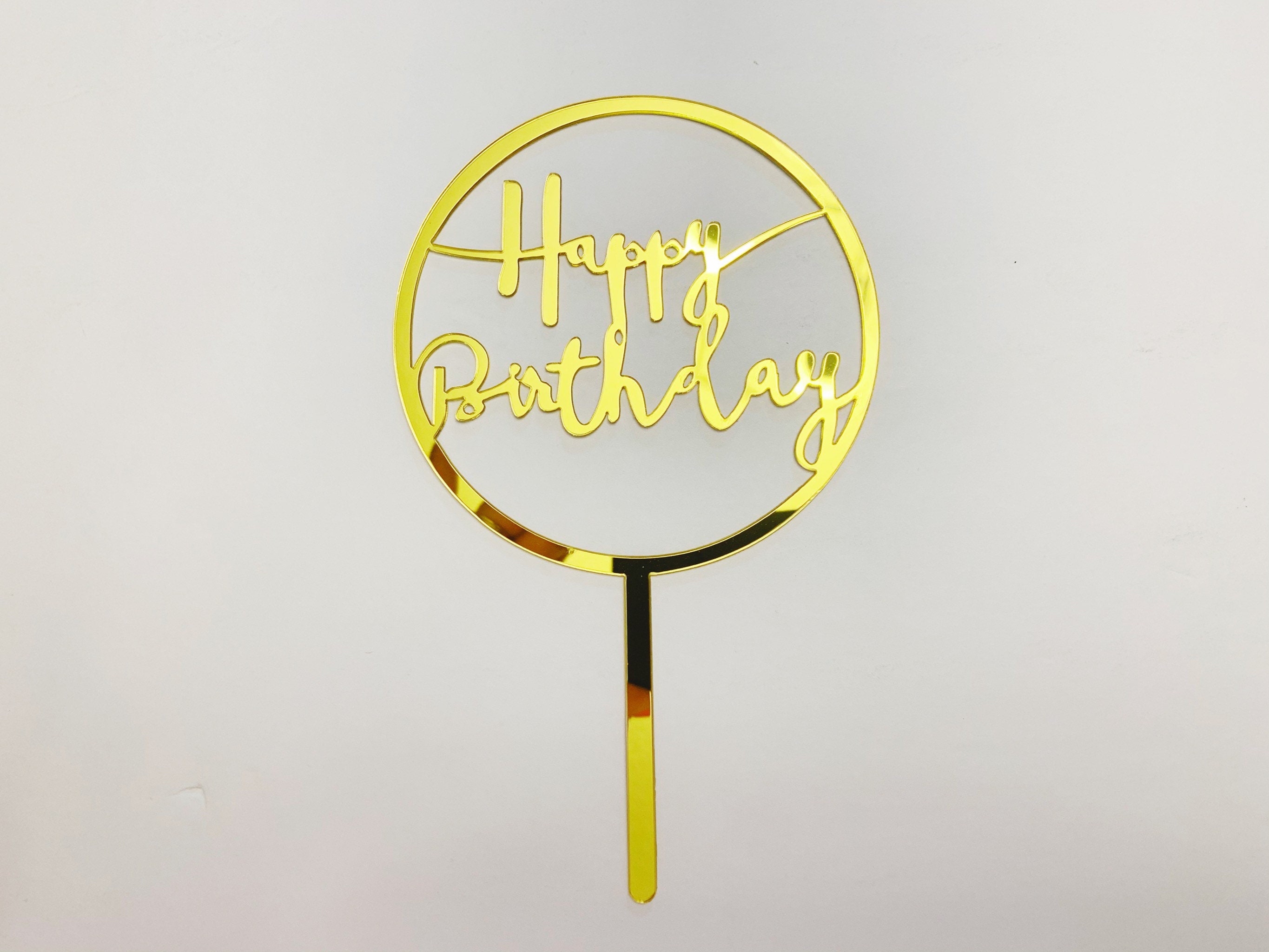 Acrylic Happy Birthday Gold, Rose Gold, Cake Topper | Party Decor - Etsy