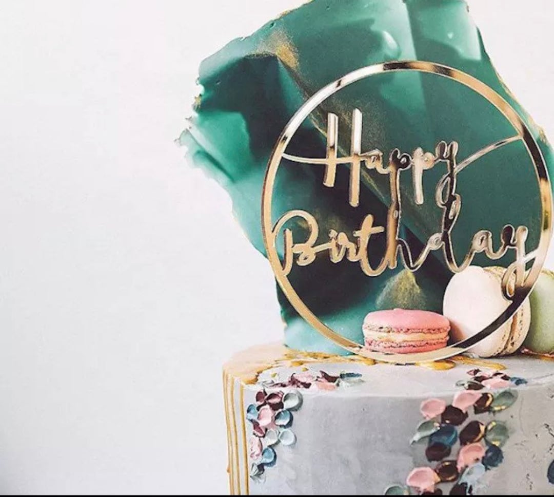 Acrylic Happy Birthday Gold, Rose Gold, Cake Topper | Party Decor - Etsy