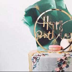 Acrylique Happy Birthday Gold, Rose Gold, Cake Topper | Décor de partie