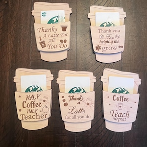 Thanks a Latte Starbucks Style Cup Gift Card Holder | Appreciation Gift | Coffee gift card holder | Teacher | for all