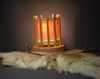 kleine Wandlampe aus nordischem Holz & Birkenfurnier - Holzlampe