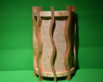 Applique 1 en bois de chêne et placage de bouleau - applique - lampe de sauna