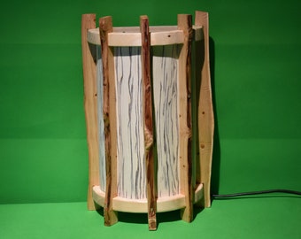 Wall lamp 1 made of juniper wood & white birch veneer - wall lamp - sauna lamp