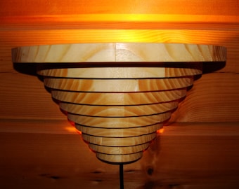 Wall lamp made of nordic pine rings - wood lamp