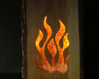 Wood lamp "campfire" with LED 3 - wall lamp