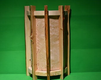 Wall lamp 1 made of juniper wood & birch veneer - wall lamp - sauna lamp