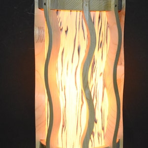 Lampe en épicéa et écorce de bouleau aspect placage lampe suspendue plafonnier image 1