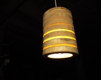 Hanging lamp made of wood