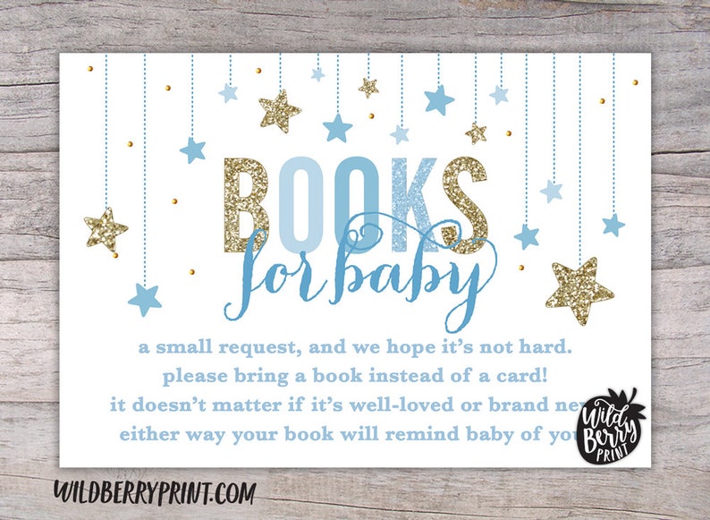 Books For Baby Book Request Baby Shower Cards Printable Instant Download Pdf Twinkle Little Star Blue White Gold Glitter Book Poem