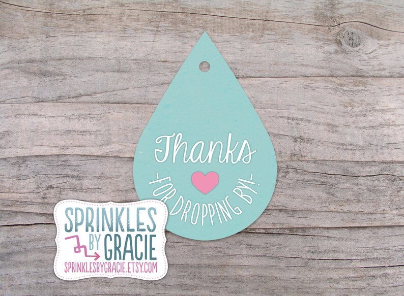 instant download printable rain drop thank you tags pdf etsy