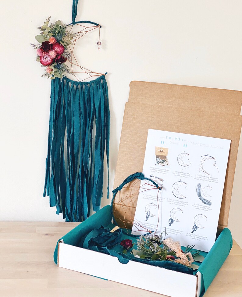DIY Moon Dream Catcher Kit Make Your Own Dreamcatcher Deep Etsy