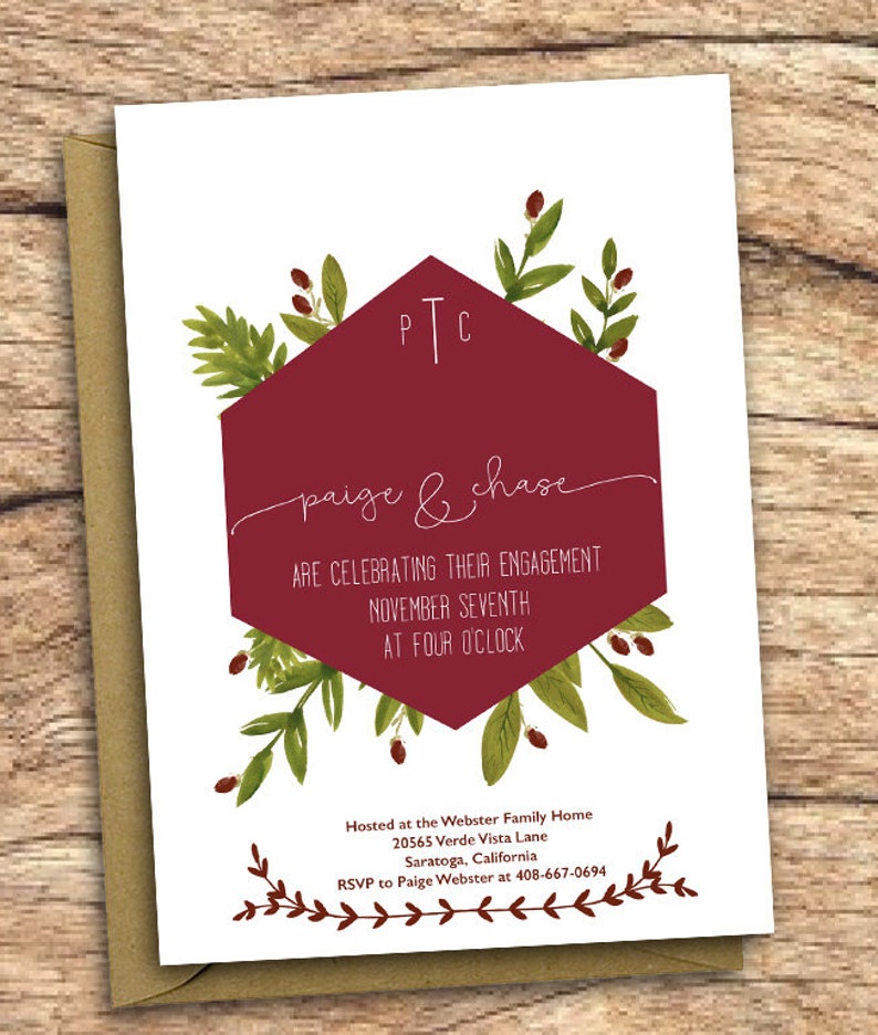 Winter Engagement Party Invitation Printable Etsy