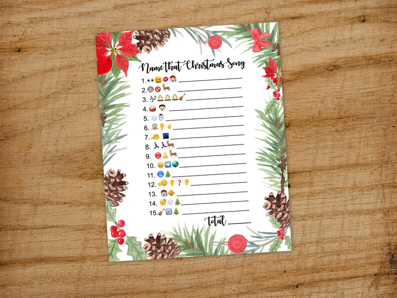 Christmas Emoji Song Game Lyric Challenge Name that Carol | Etsy