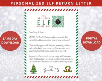Elf Arrival Letter, Elf I'm Back, Elf Welcome Back Letter, Christmas Elf, Elf Letter Editable, Printable Elf Letter, Personalized Elf Note