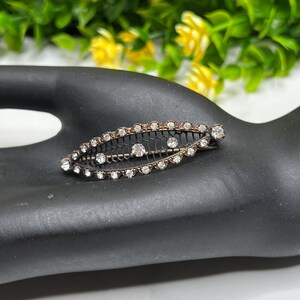 1920s Art Deco Bronze Rhinestone Arch Pin Brooch