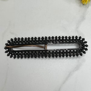 Victorian Metal Alloy Sash Belt Buckle, Black Rectangular Buckle, Antique Sash Belt Buckle, Vintage Fashion Accessory, Vintage Clothing