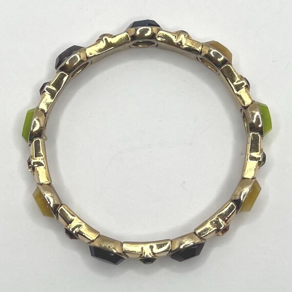 Vintage Monet Multicolor Stretch Bracelet – Signe… - image 6