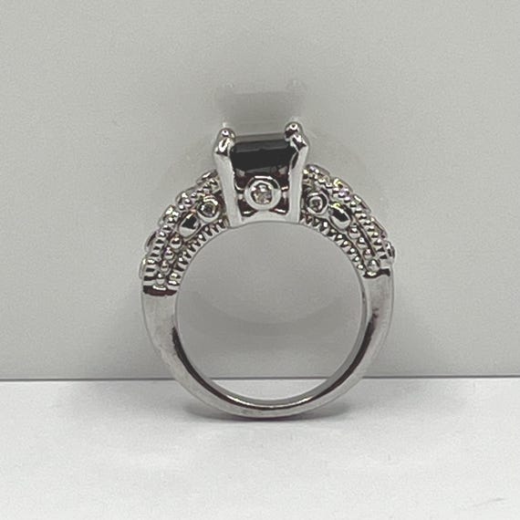 Vintage Ruby Red Rhinestone Ring – Size 6.5 Ornat… - image 5