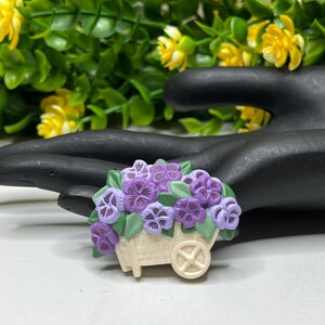 Vintage Hallmark Blumenwagen Stiefmütterchen Pin Brosche