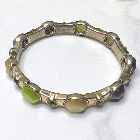 Vintage Monet Multicolor Stretch Bracelet – Signe… - image 5