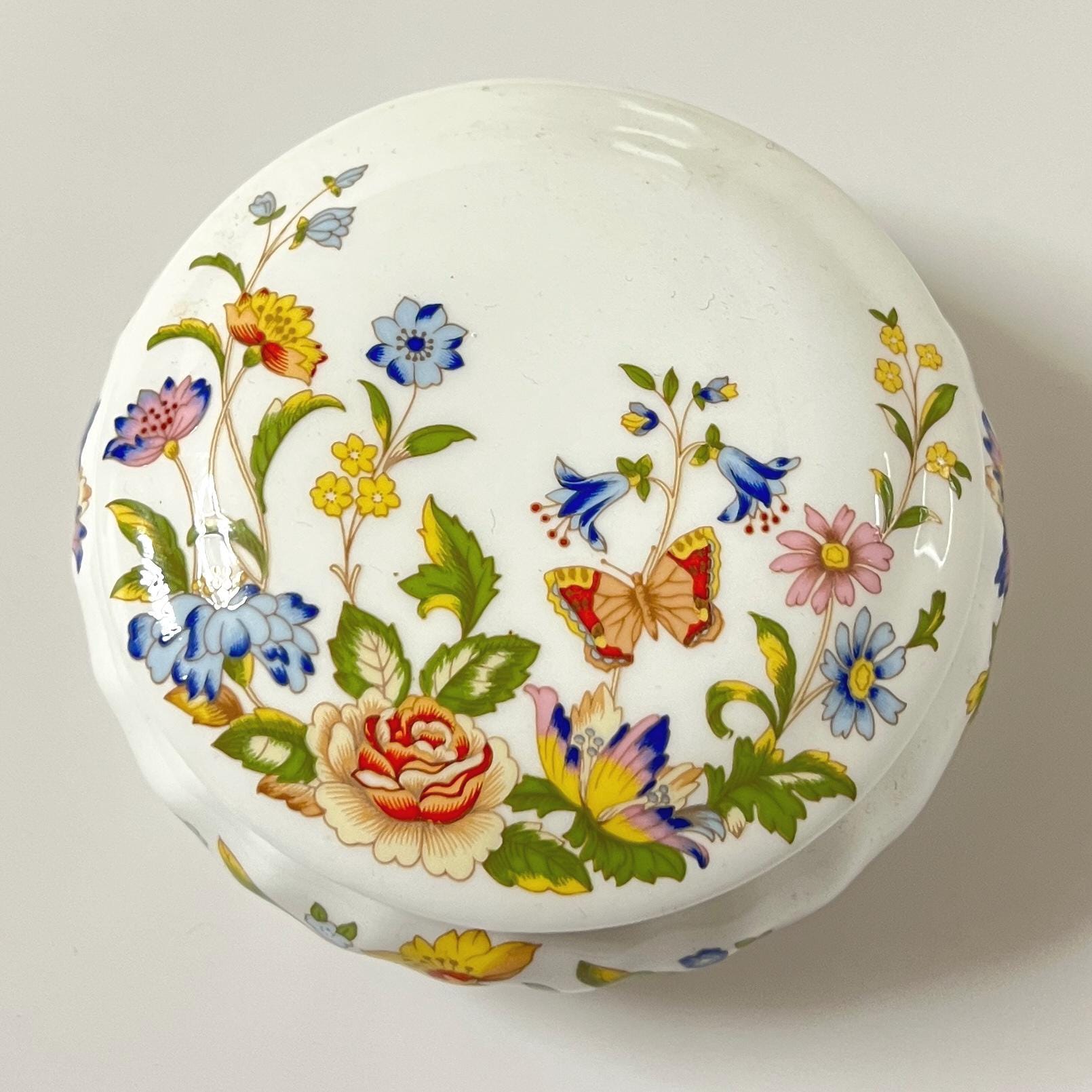 【Aynsley】花柄　ぶたの置物 英国陶花Aynsleyエインズレイ大型 置物