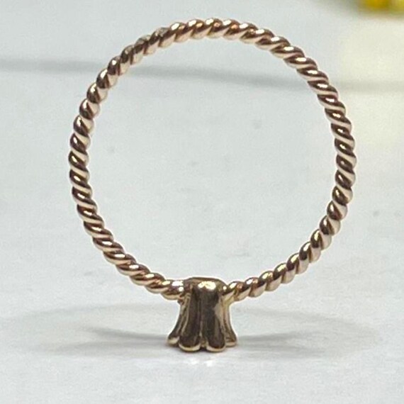 Tiny Gold Flower Ring with Blue Rhinestone – Dain… - image 7