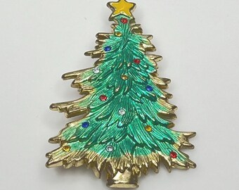 Broche Sapin De Noël Strass Et émaillée - Verte, De La Marque Charles Le Jeune, Neuf