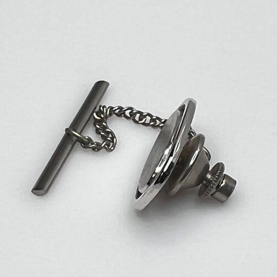 Brushed Silver Rectangular Tie Tack – Mid Century… - image 4