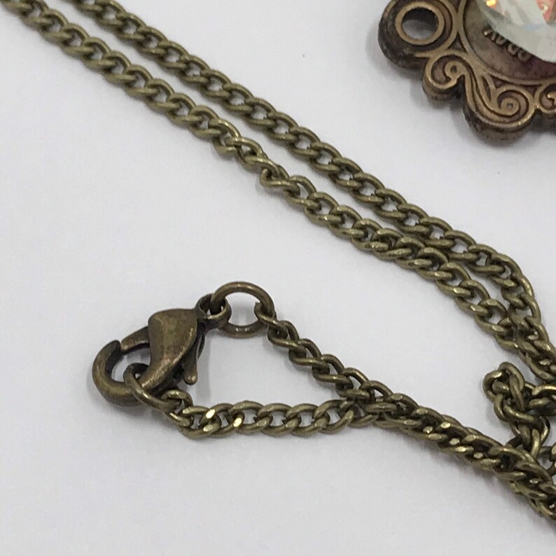 Vintage Brass Skeleton Key Aurora Borealis Heart Charm Pendant Etsy