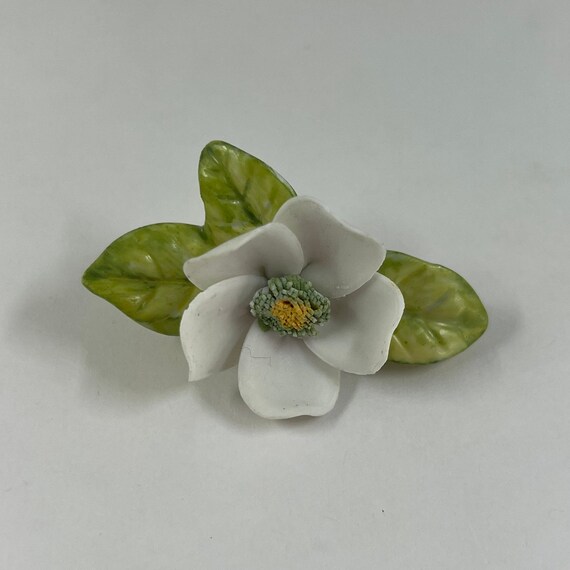 Vintage Fine Porcelain China Plumeria Flower Broo… - image 2