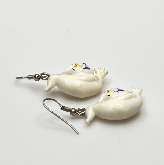 Hallmark Friendly Ghost Dangle Earrings – Vintage… - image 4