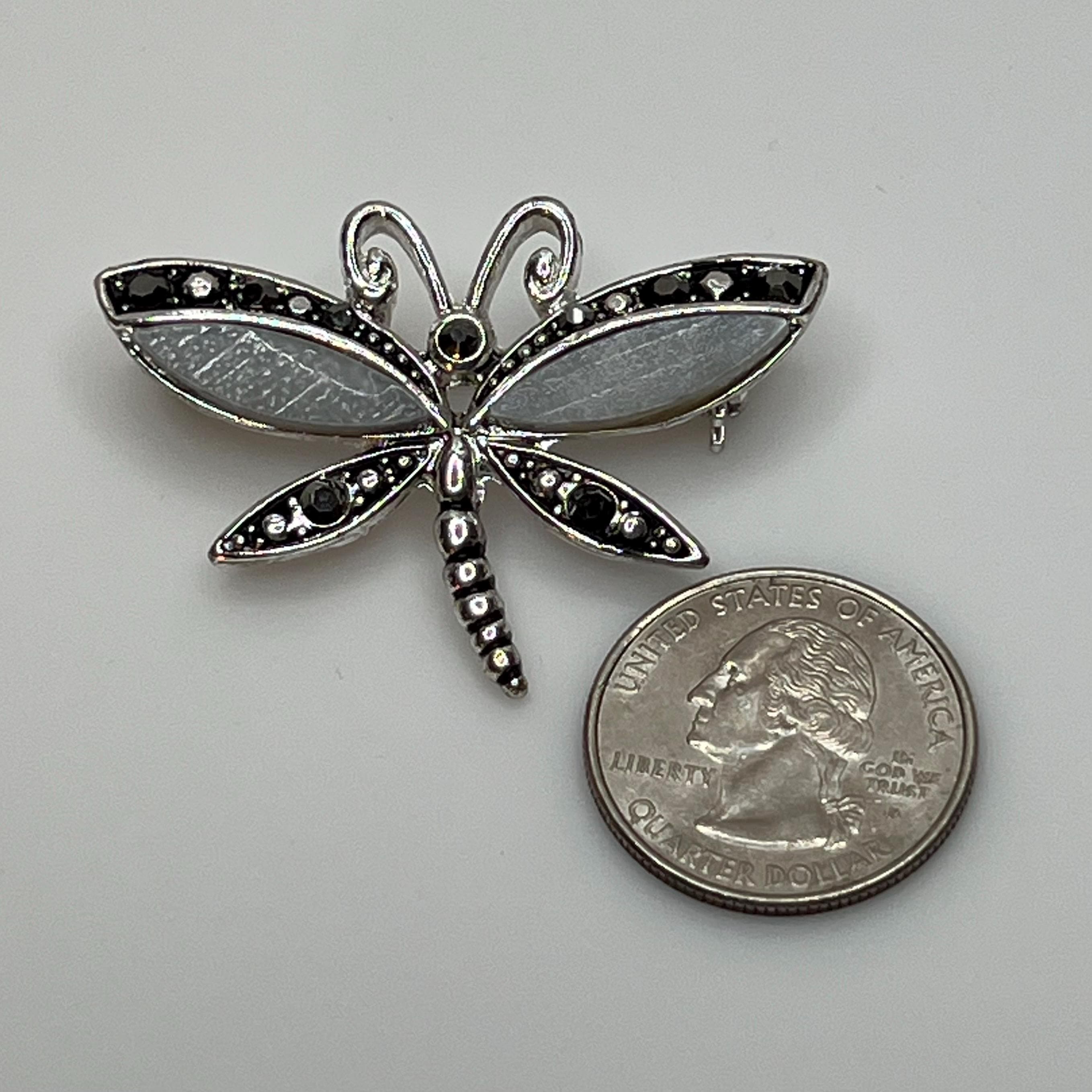 ヴィンテージトンボブローチ ヴィンテージ ラインストーン トンボモチーフ ブローチ