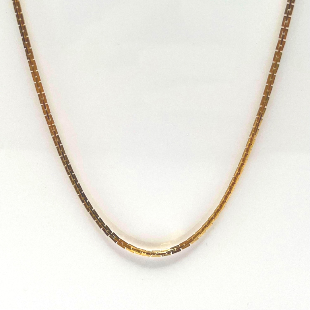 1970s Nakagawa Gold Chain Necklace – 24 Inch Vintage Box Link