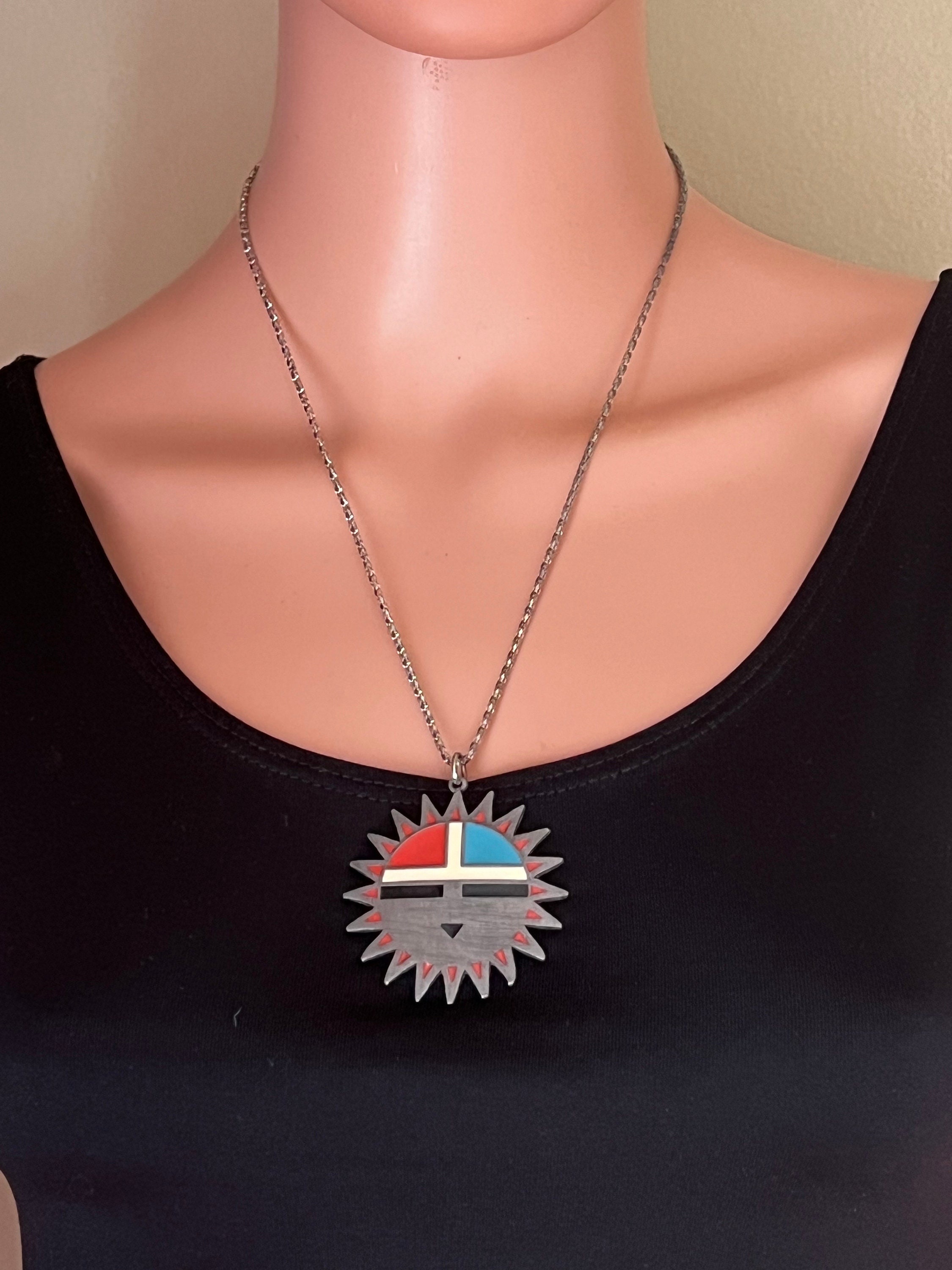 Zuni Sunface Pendant - Etsy Zuni Sunface Pendant - Etsy