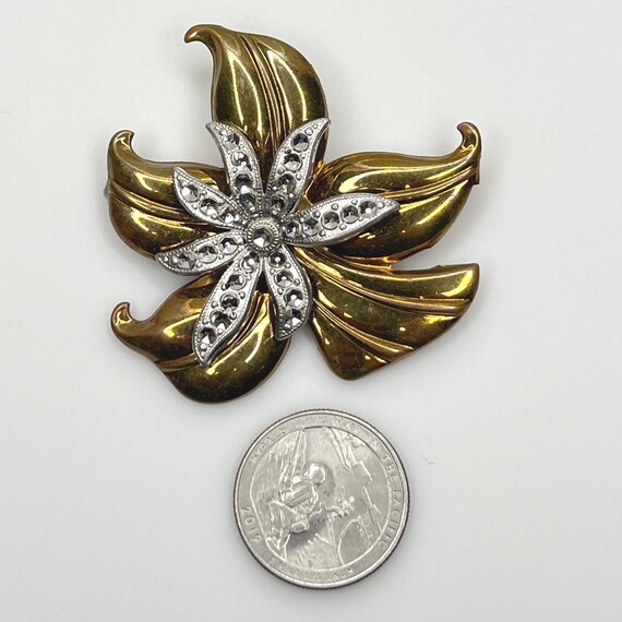 Broche Fleur Métal Art Déco – Vintage, Motif Floral, Style Années 30