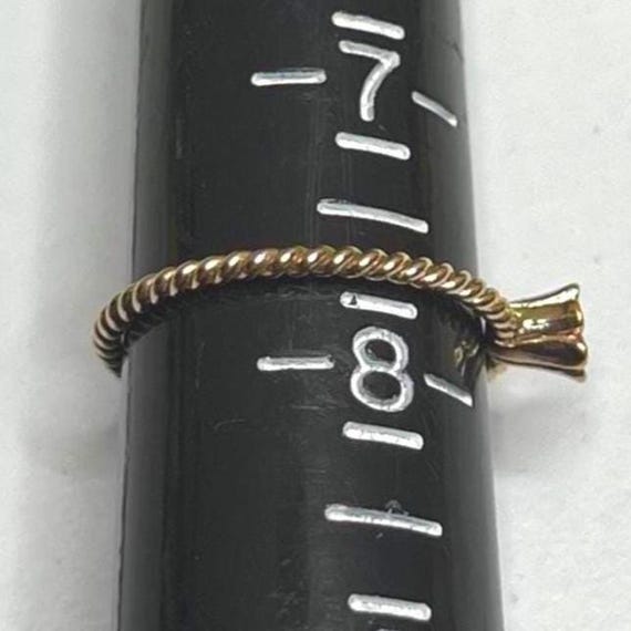 Tiny Gold Flower Ring with Blue Rhinestone – Dain… - image 8