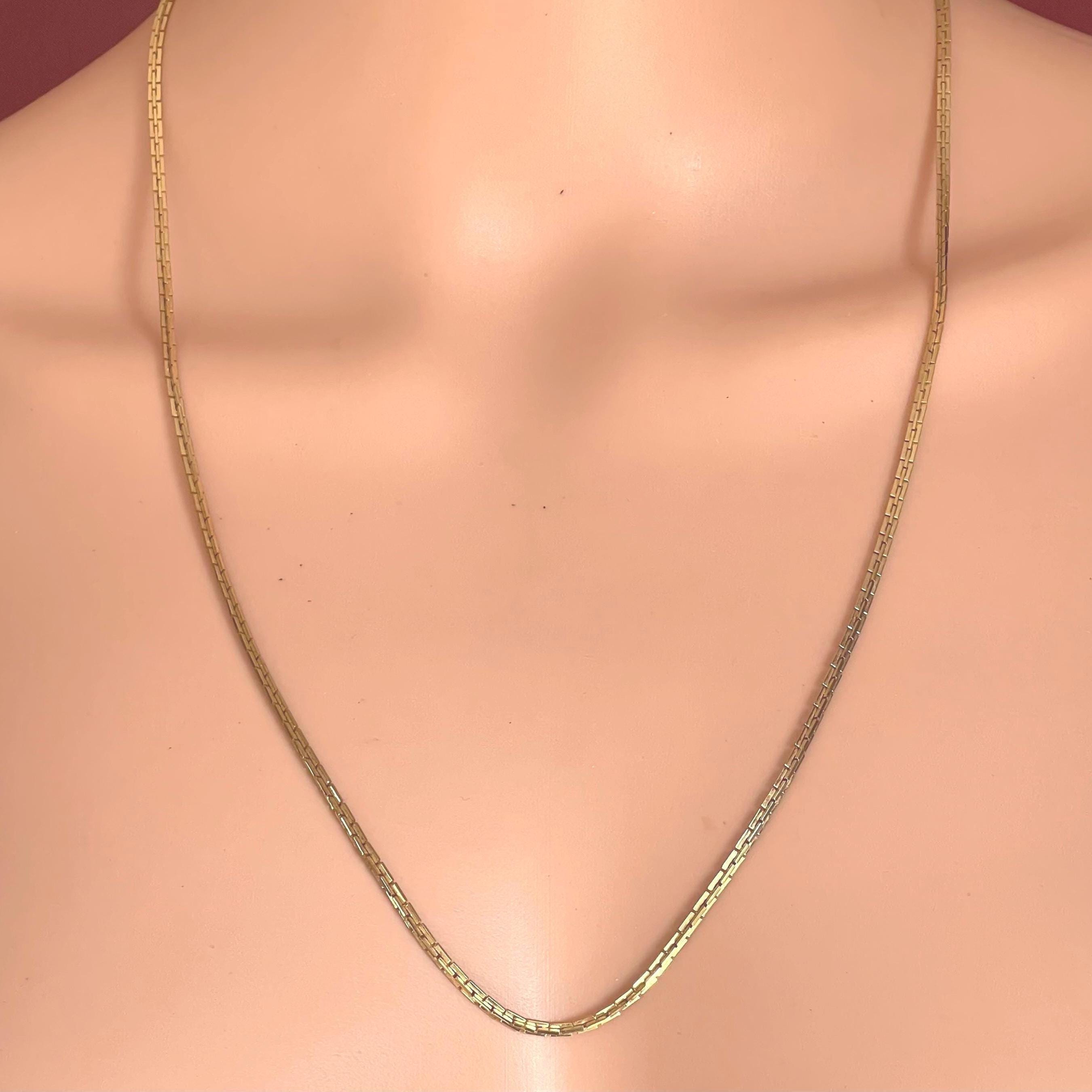 1970s Nakagawa Gold Chain Necklace – 24 Inch Vintage Box Link